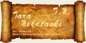 Tara Miletaški vizit kartica